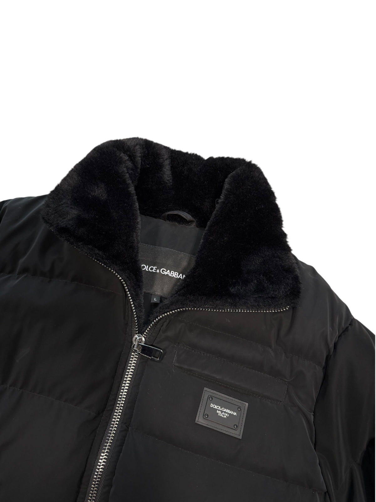 (L) Dolce & Gabbana Black Puffer Jacket