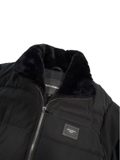 (L) Dolce & Gabbana Black Puffer Jacket