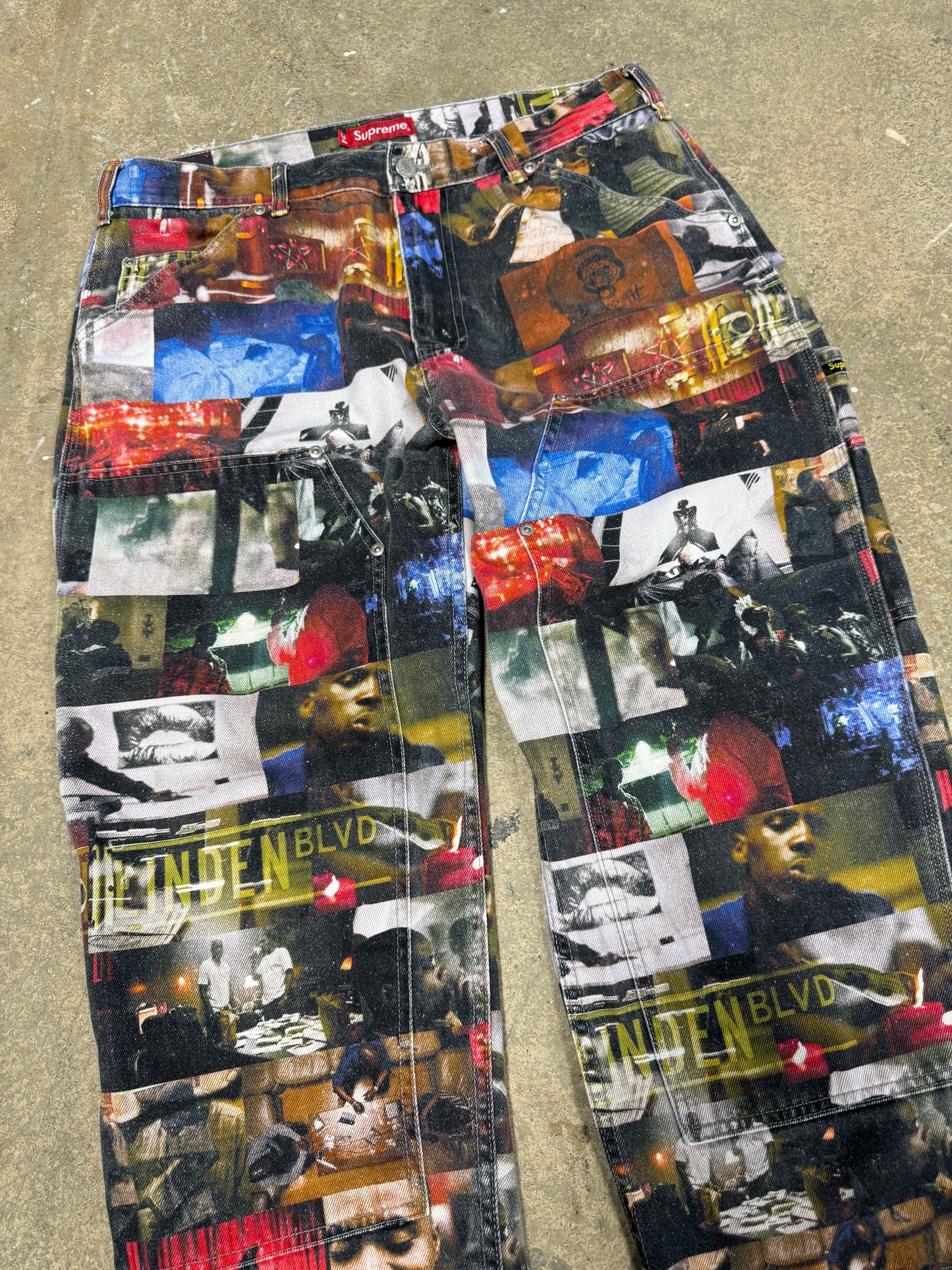 (34W) FW21 Supreme Nas and DMX Double Knee Denim Pants