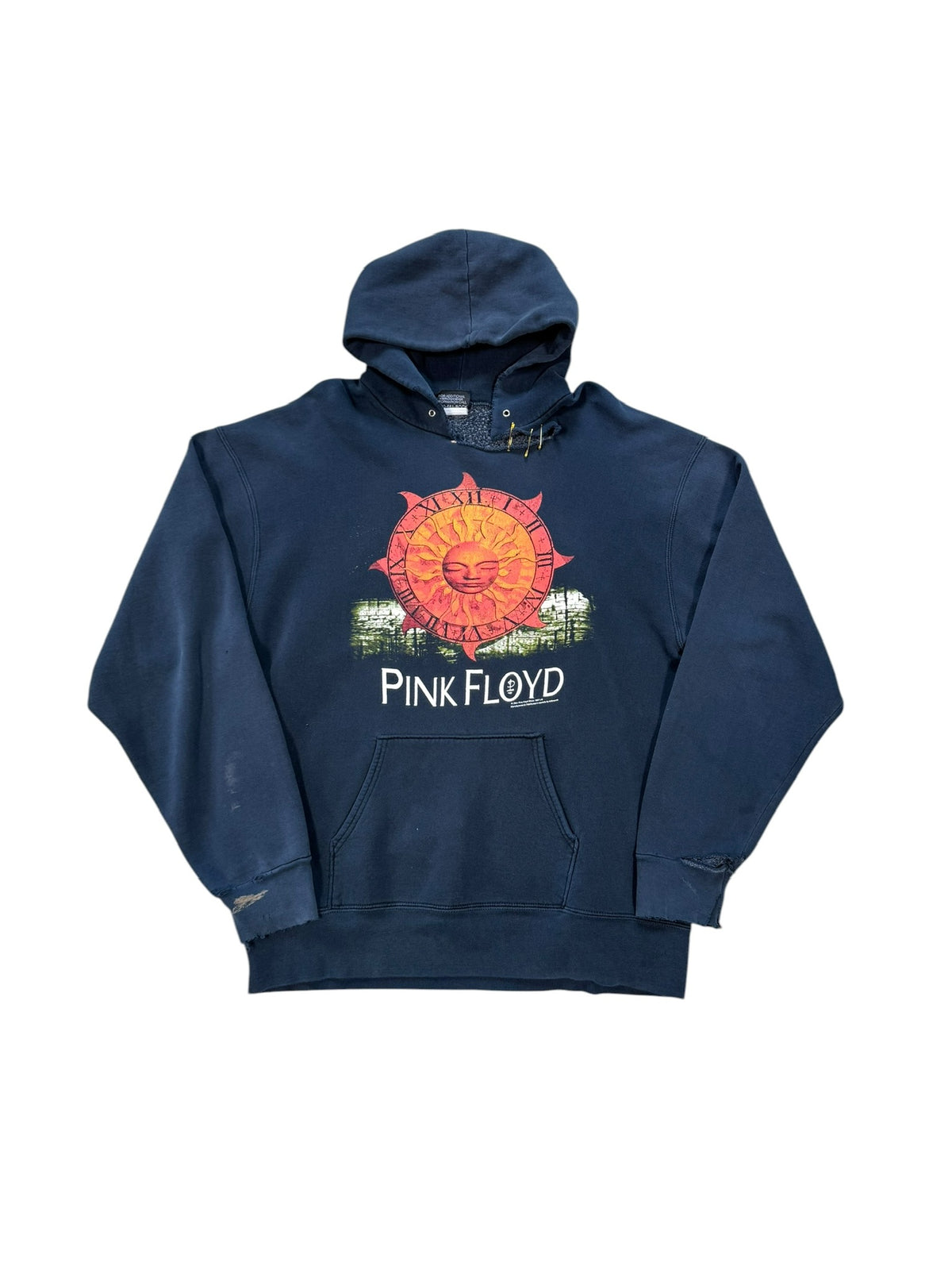 (XL) 2001 Pink Floyd Sun Dial Thrashed Band Hoodie