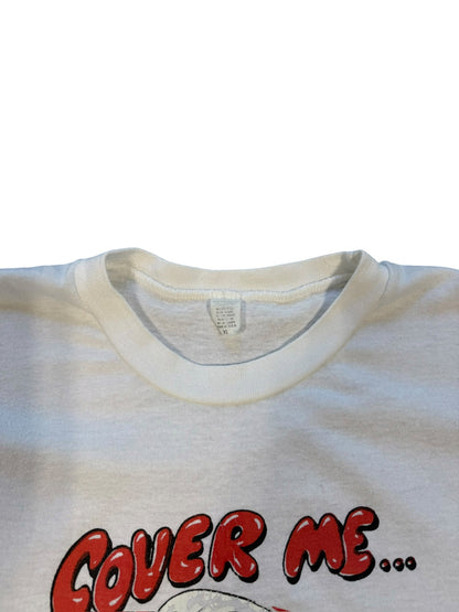(M) Vintage 1980s “Cover Me” Comedic Condom Tshirt