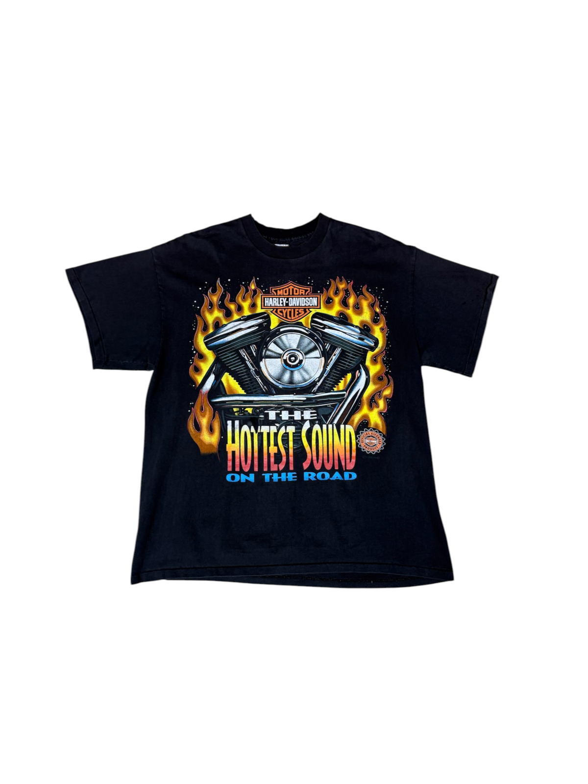 (XL) 1996 Harley Davidson Flaming Motor Tee