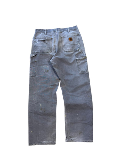 (32) Vintage Thrashed Grey Carhartt Double Knee Pants