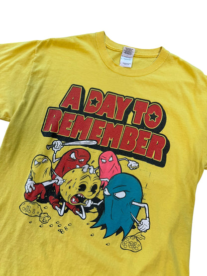 (L) Vintage Y2K A Day To Remember Pac-man Parody Band Tshirt