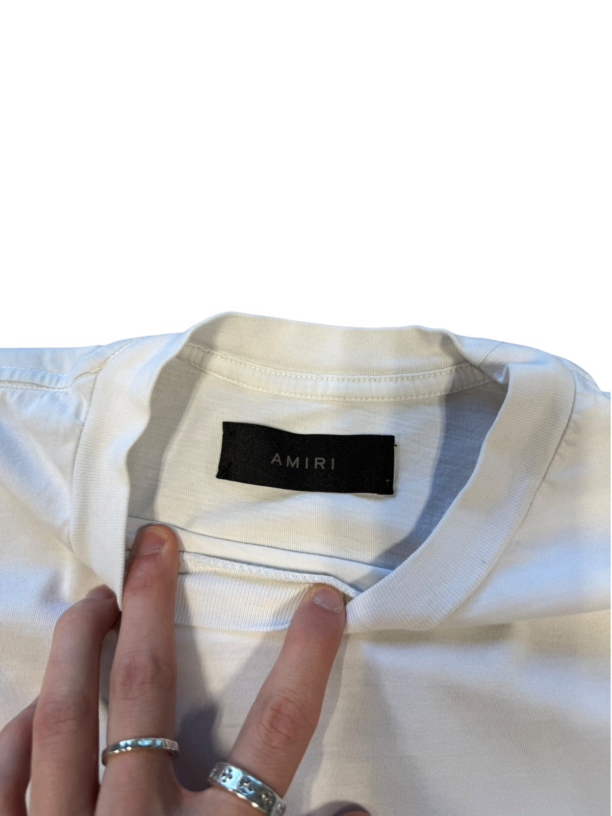 (XS) Amiri MA Bar Logo White Tee