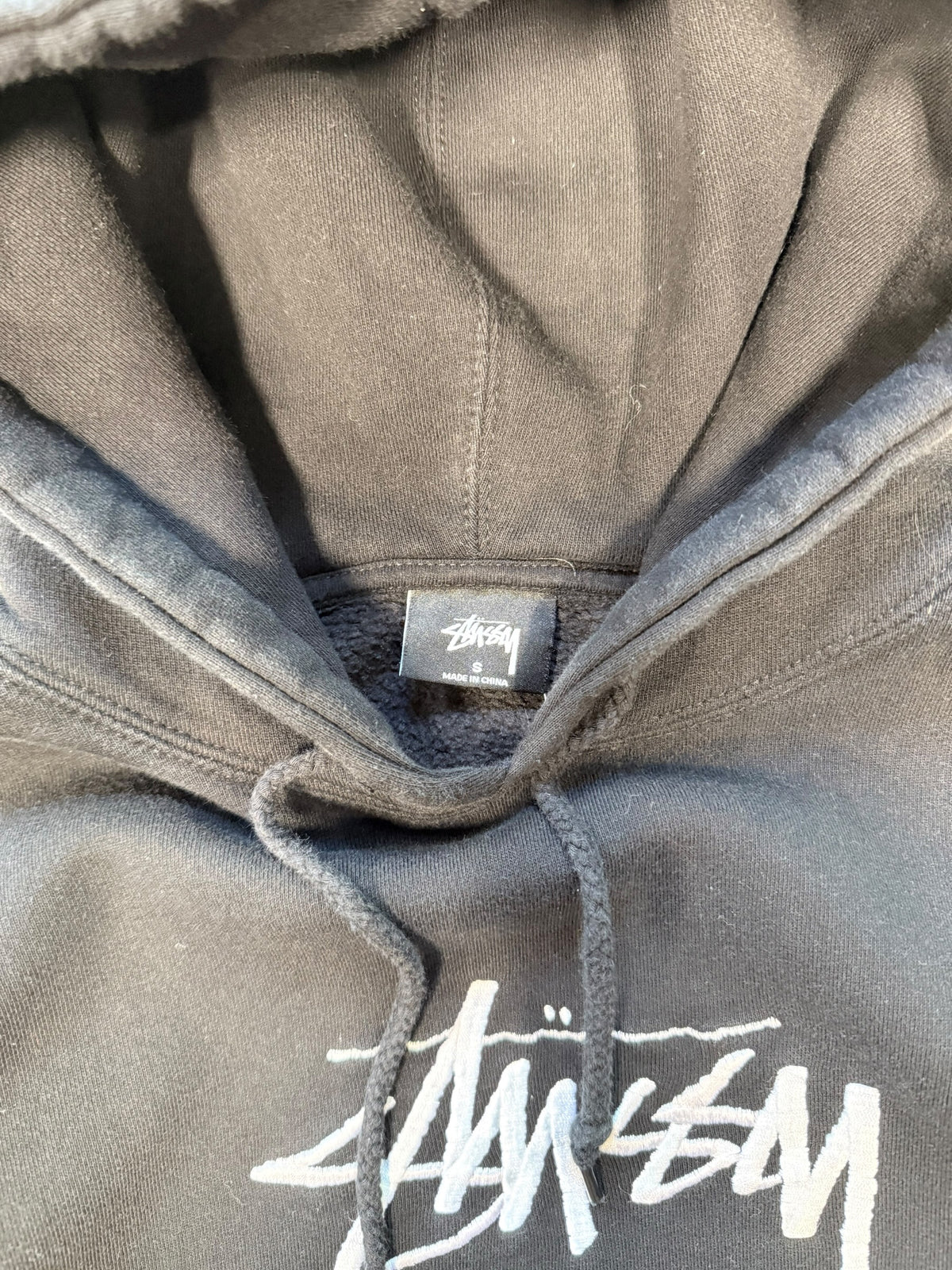 (S) Stussy Spell Out Hoodie Black