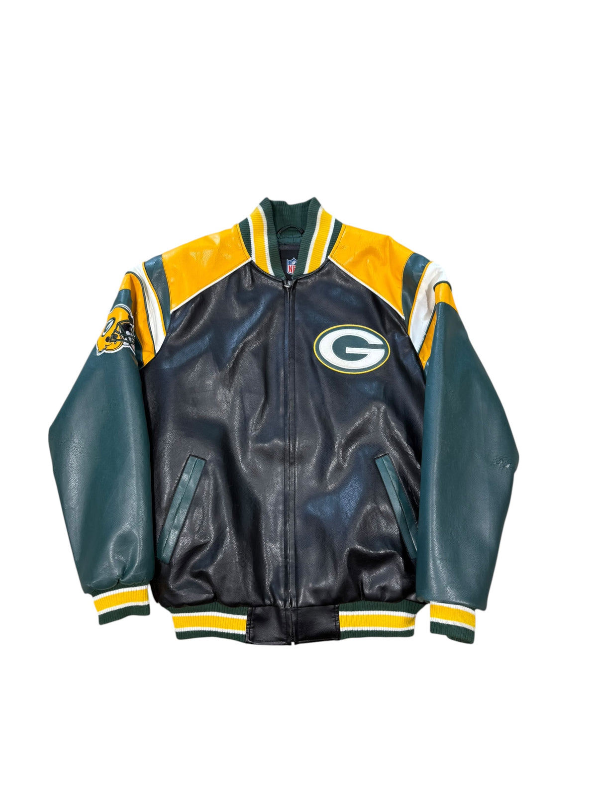 (S) Vintage Green Bay Packers NFL Leather Jacket