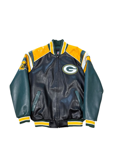 (S) Vintage Green Bay Packers NFL Leather Jacket