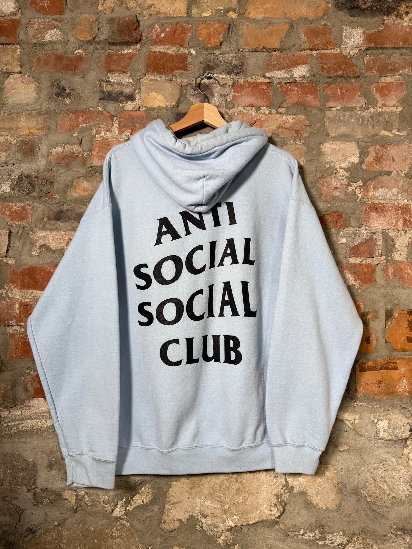 Anti Social Social Club Classic Logo Blue Hoodie Sz L