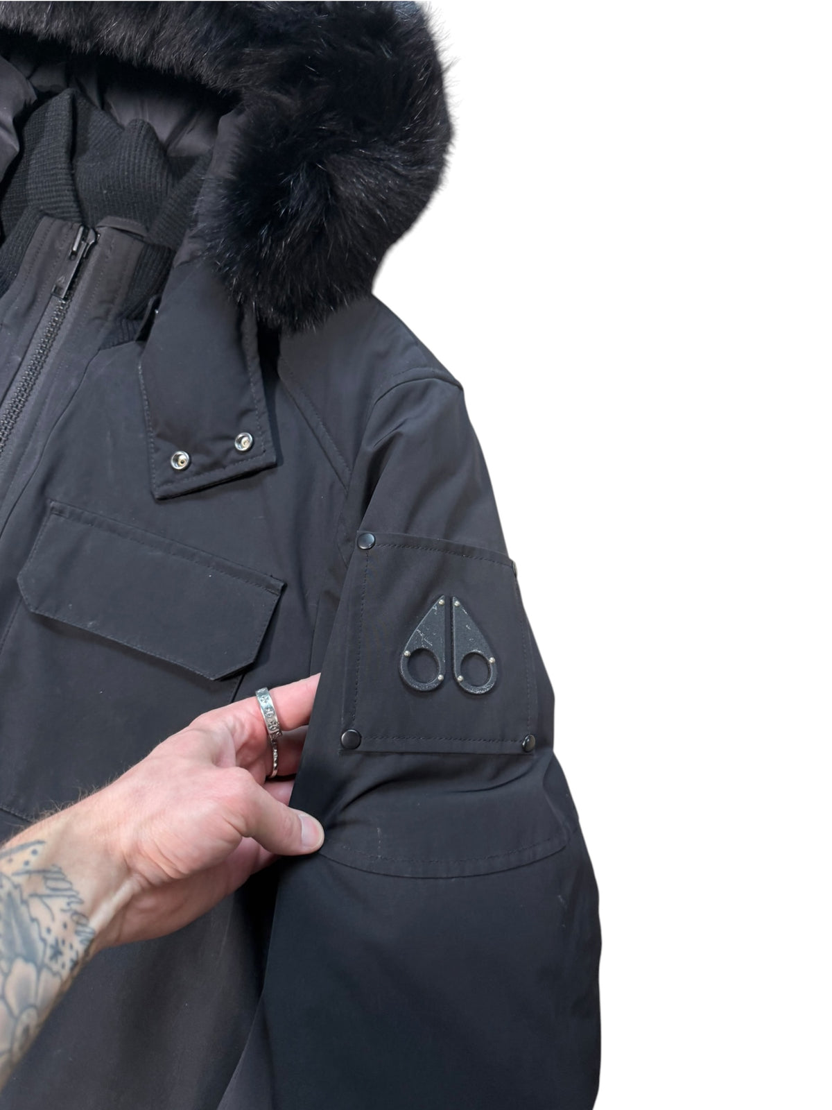 (XL) Moose Knuckles Black Parka Jacket