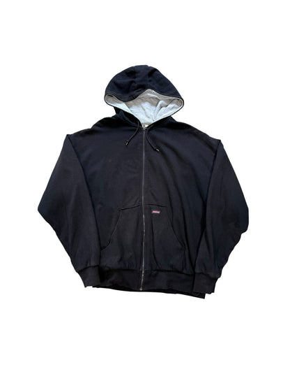 (XL) Vintage Dickies Thermal Black Zip Up Hoodie