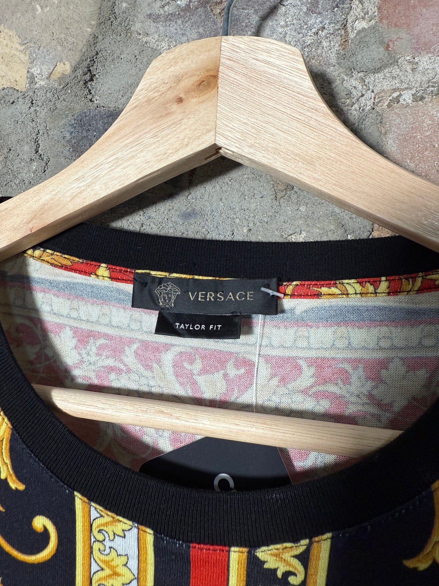 Versace Gold Print T Shirt Sz L