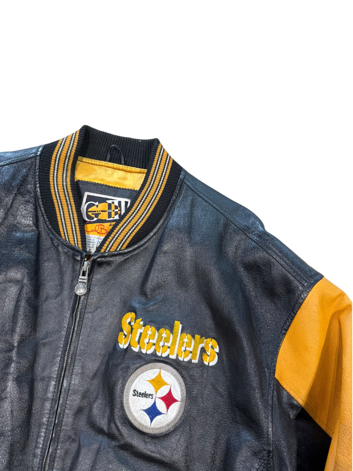 (XXL) 90’s Pittsburgh Steelers NFL Leather Jacket