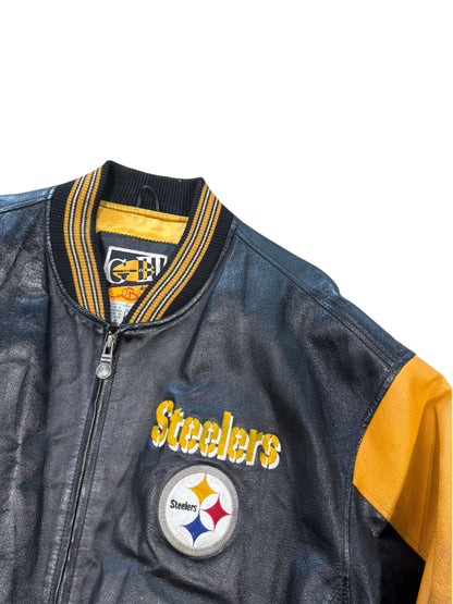 (XXL) 90’s Pittsburgh Steelers NFL Leather Jacket