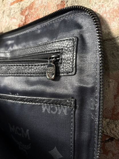 MCM Black Studded Clutch Bag