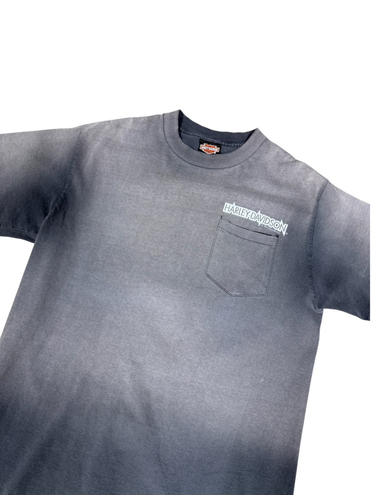 (L) 1992 Harley Davidson Frontier Faded Pocked Tee