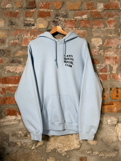 Anti Social Social Club Classic Logo Blue Hoodie Sz L