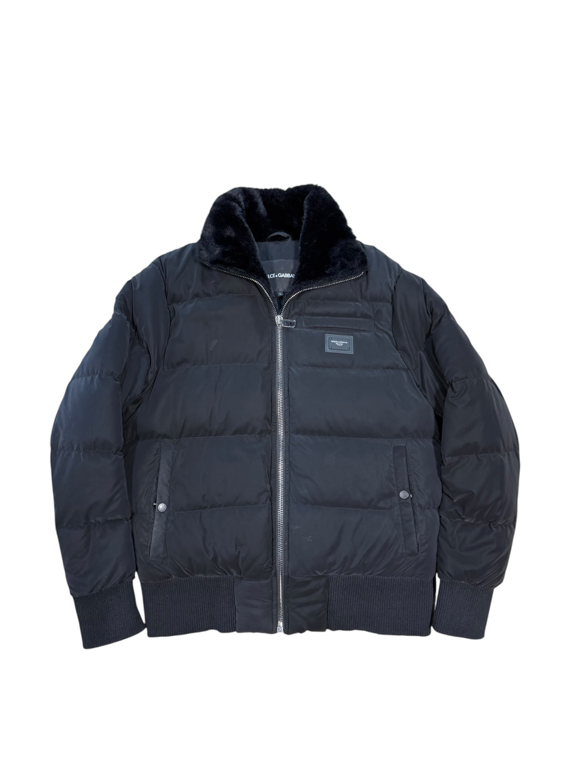 (L) Dolce & Gabbana Black Puffer Jacket