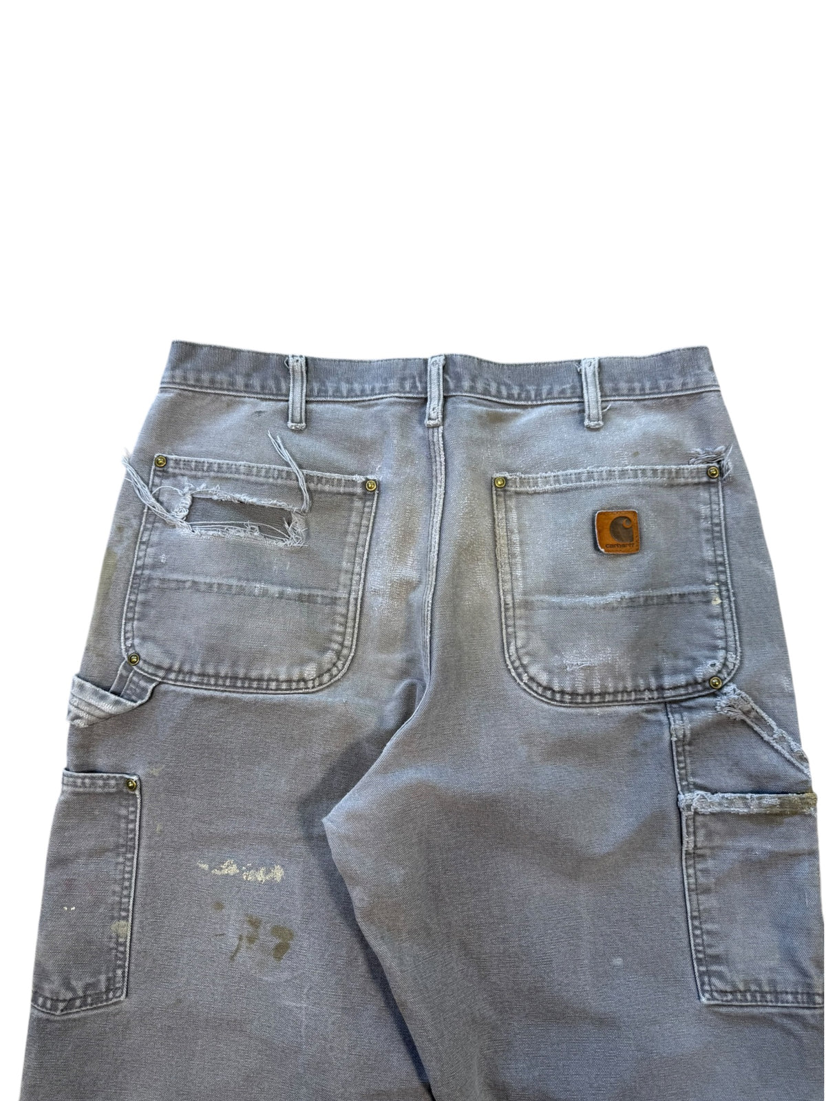 (32) Vintage Thrashed Grey Carhartt Double Knee Pants
