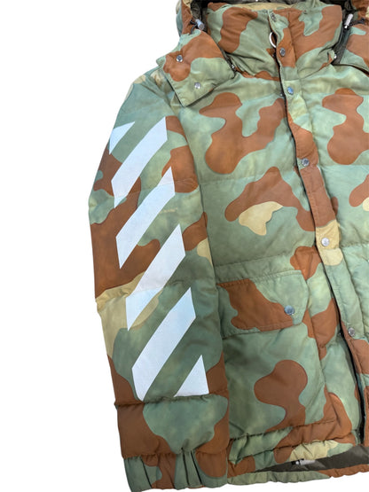 (S) Offwhite Diagonals Camo Puffer Jacket