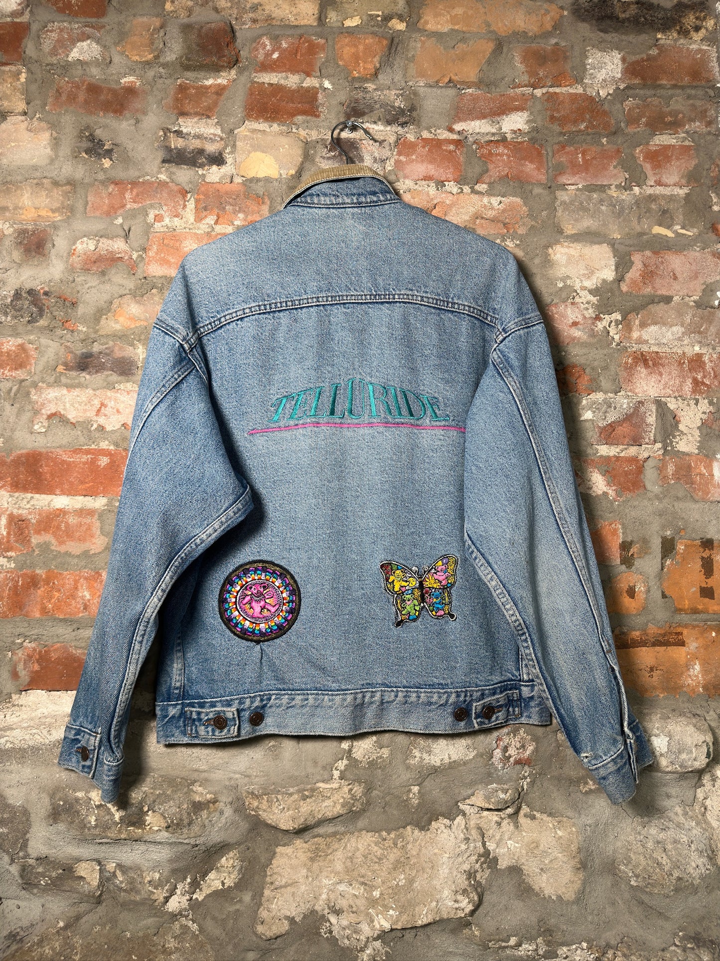 Vtg Denim Jacket w Gratful Dead Patches Sz M