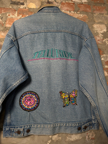 Vtg Denim Jacket w Gratful Dead Patches Sz M