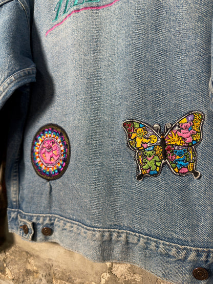 Vtg Denim Jacket w Gratful Dead Patches Sz M