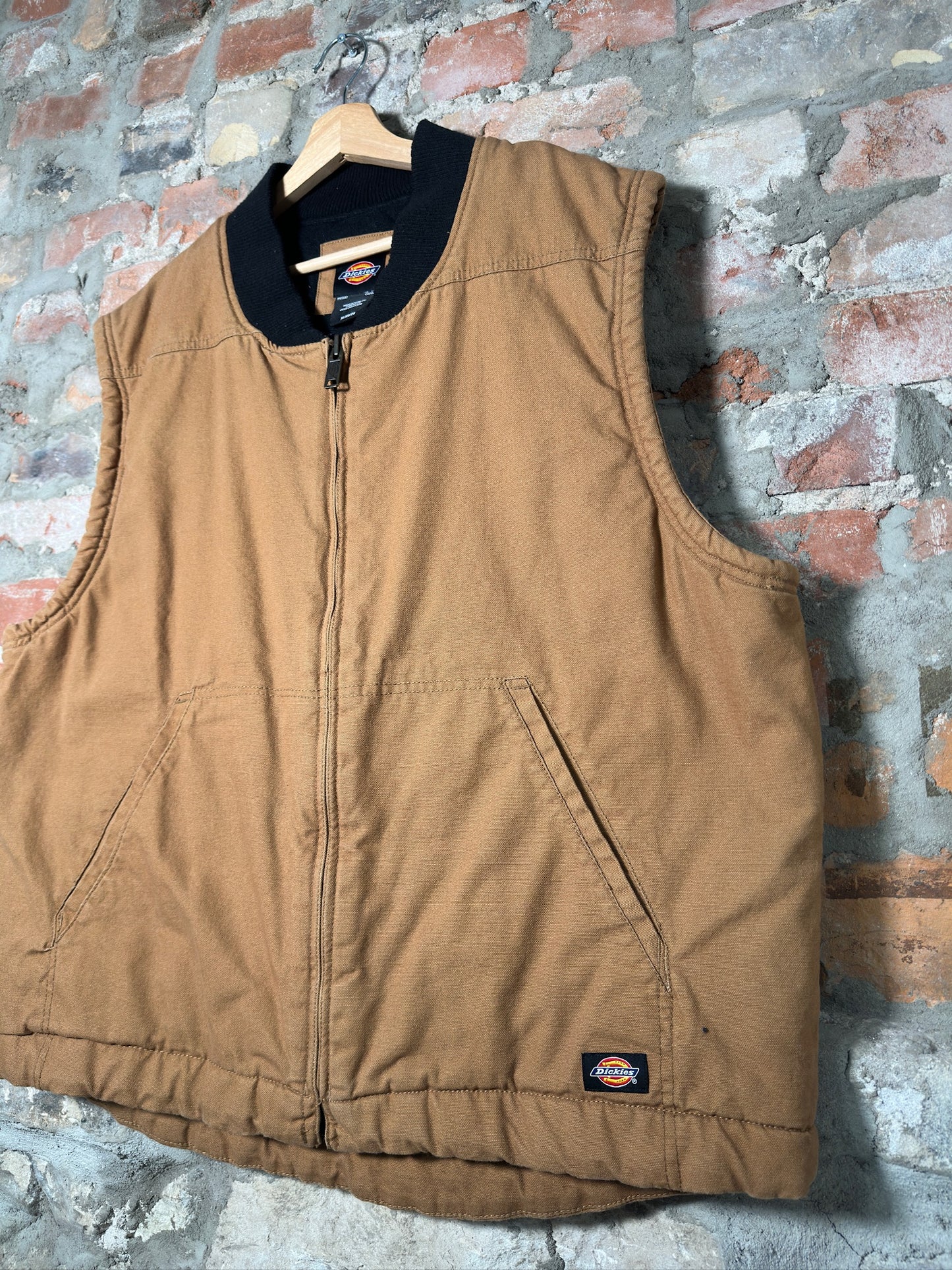 Vtg Dickies Workwear Vest Beige Sz XL