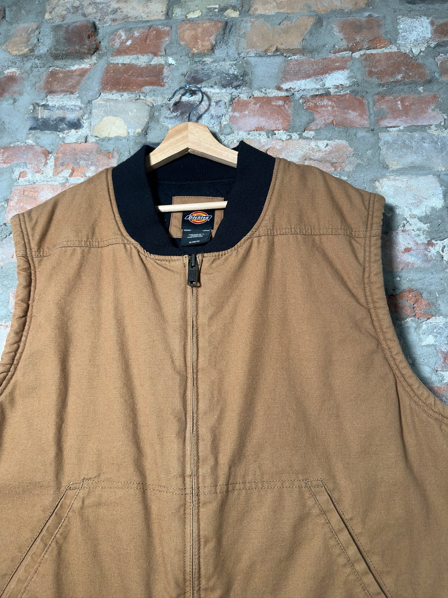 Vtg Dickies Workwear Vest Beige Sz XL