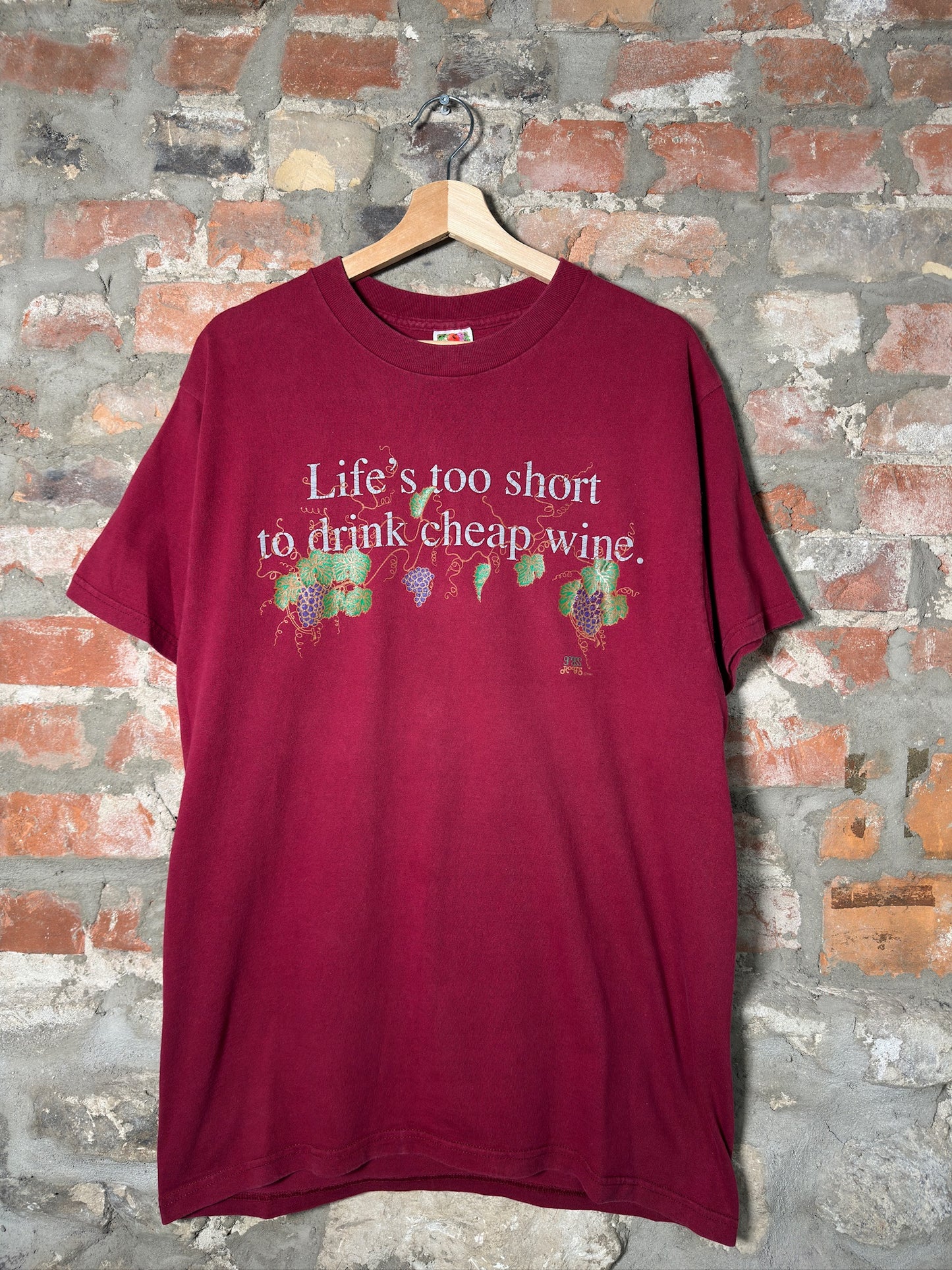 (L) Vtg Cheap Wine Comedy Tee