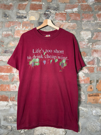 (L) Vtg Cheap Wine Comedy Tee