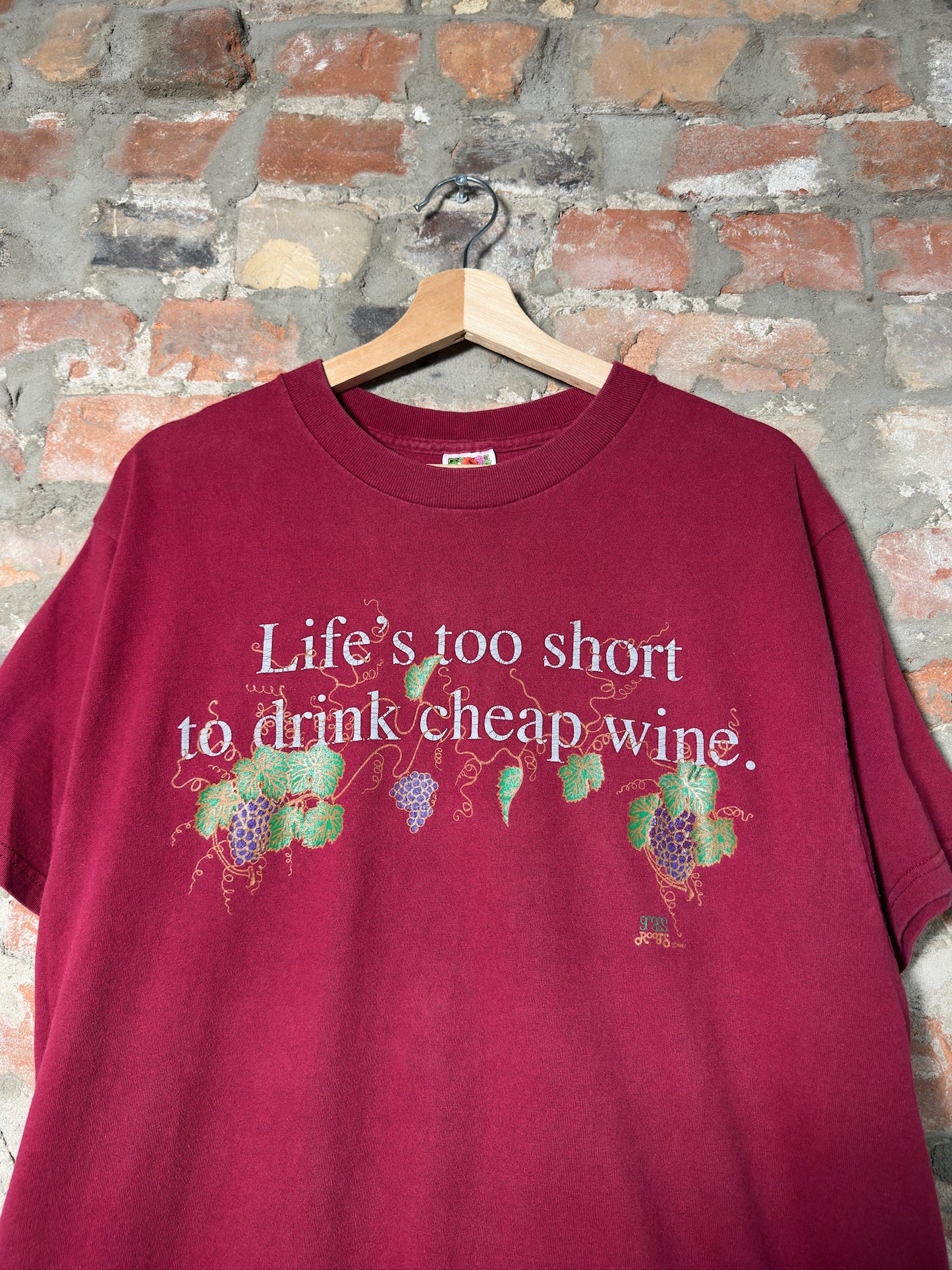 (L) Vtg Cheap Wine Comedy Tee