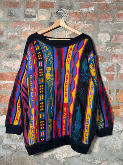 90s Chelean 3D Style Knit Sweater Sz L