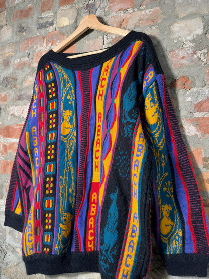 90s Chelean 3D Style Knit Sweater Sz L