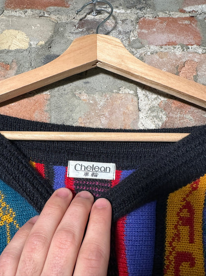 90s Chelean 3D Style Knit Sweater Sz L