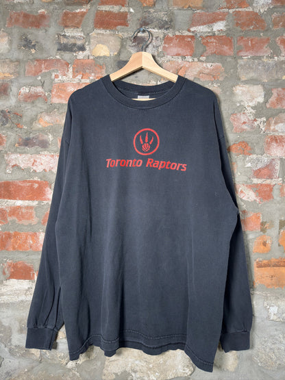 Vtg Toronto Raptors Black Long Sleeve Sz XL