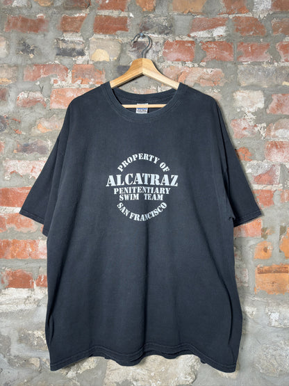Vtg Alcatraz Swim Team Tee Black Sz XXL