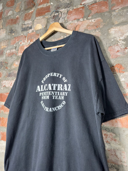 Vtg Alcatraz Swim Team Tee Black Sz XXL