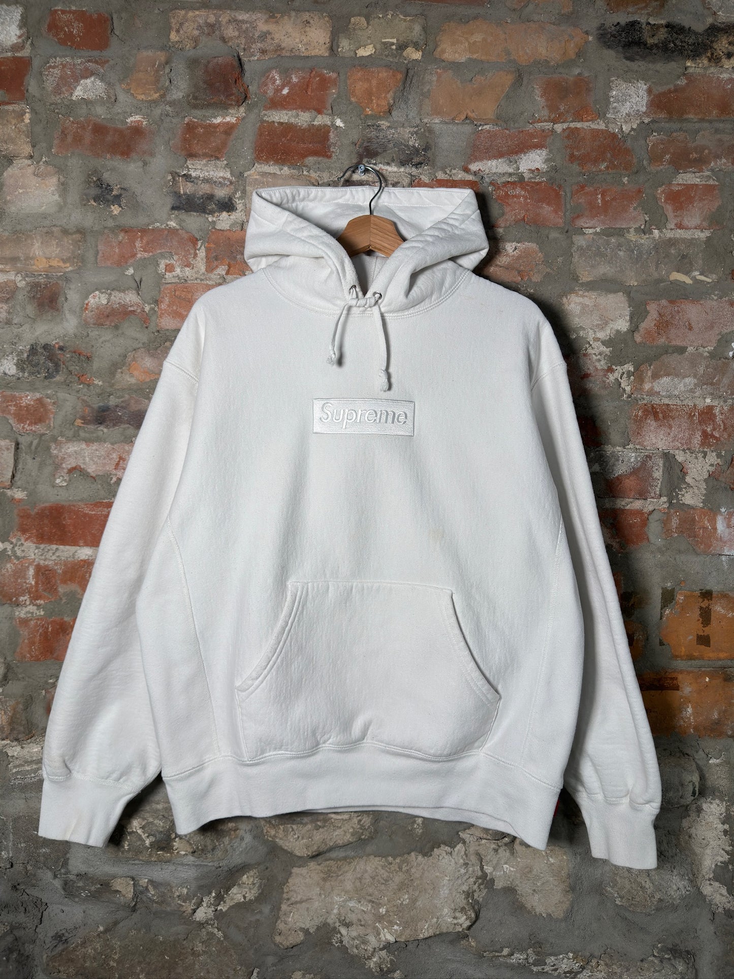 Supreme Box Logo Hoodie White FW23 Sz M