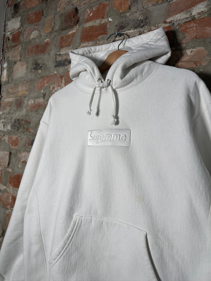 Supreme Box Logo Hoodie White FW23 Sz M