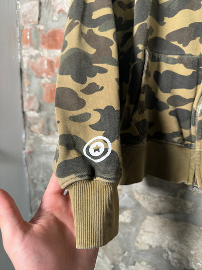 Bape Full-Zip Camo Shark Hoodie Sz M