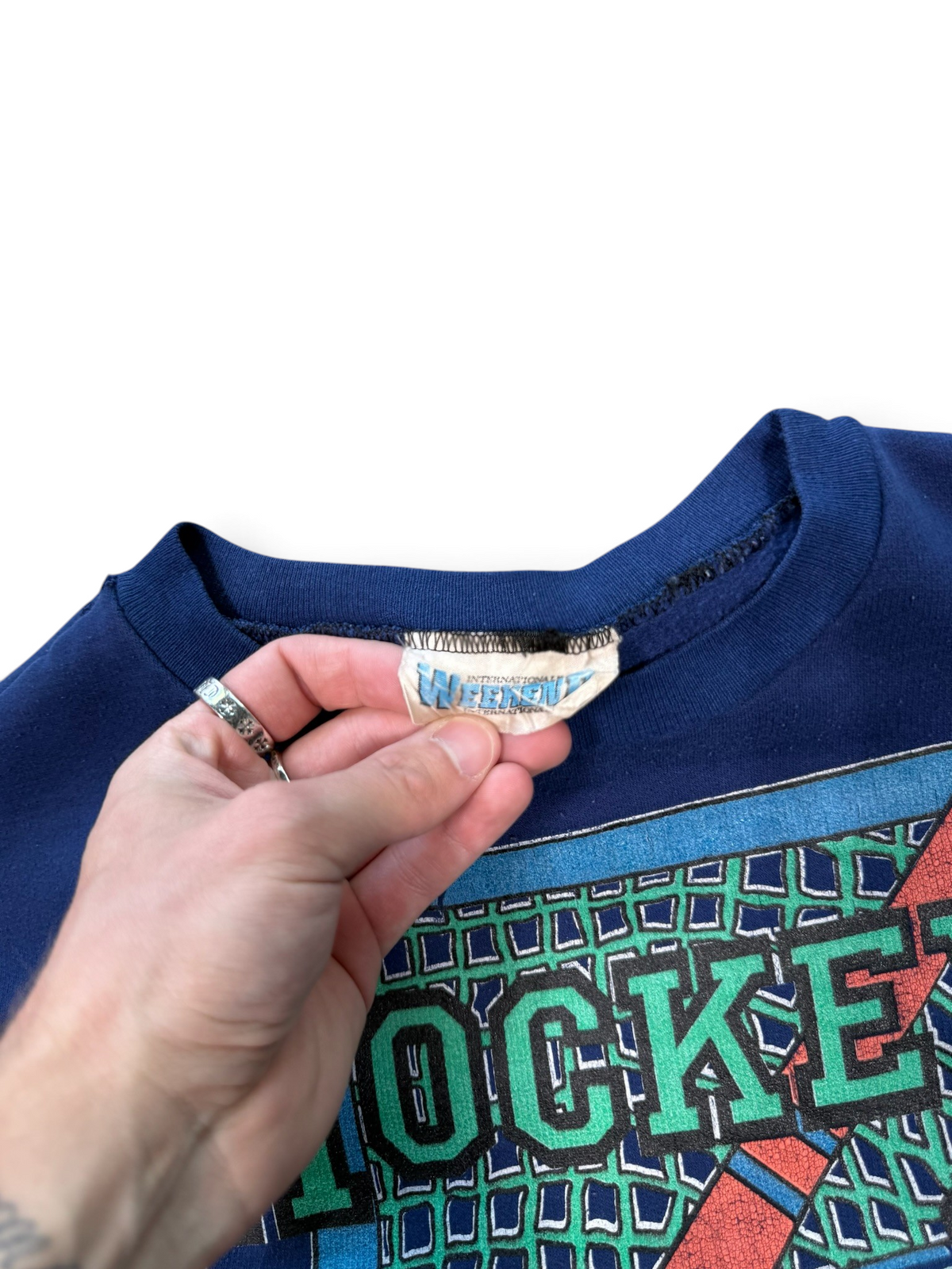 (M) Vintage 90s Hockey Graphic Sweatshirt
