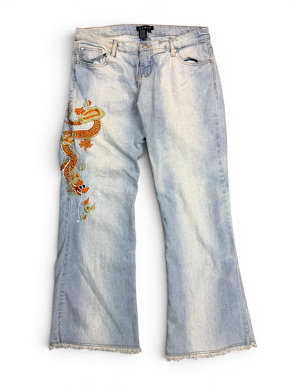 (32W) Y2K Dragon Emroidered Jeans