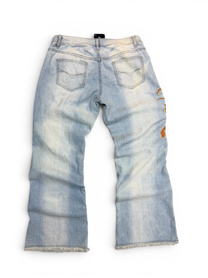 (32W) Y2K Dragon Emroidered Jeans