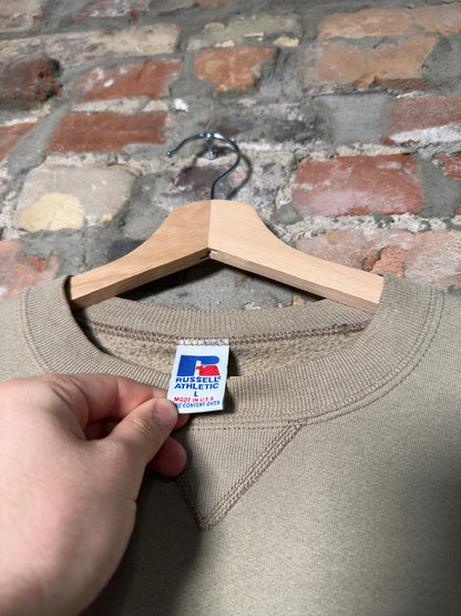 (L) 90s Russell Athletics Taupe Crewneck
