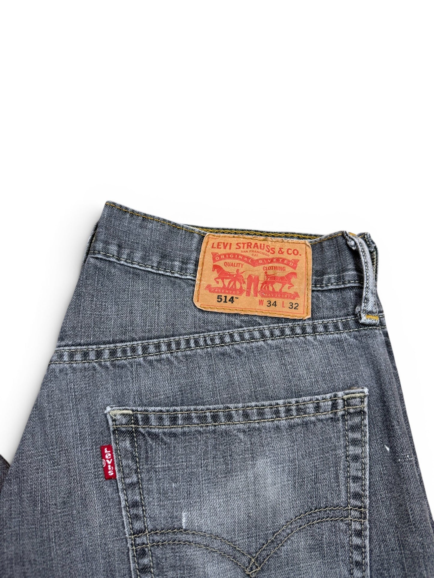 (34") Vinatge Levi's 514 Washed Black Jeans