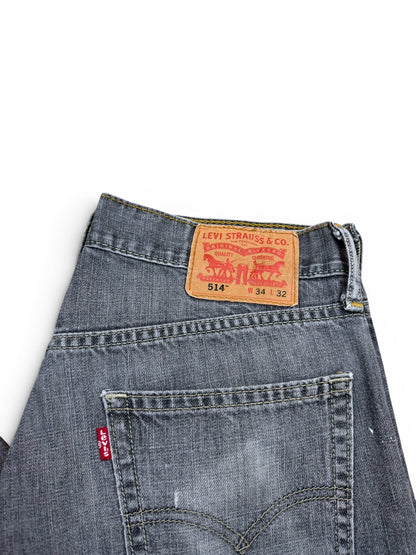 (34") Vinatge Levi's 514 Washed Black Jeans