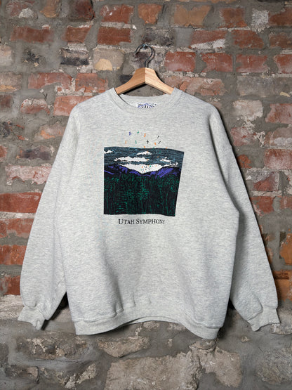 Vtg Utah Symphony Grey Crewneck Sz M