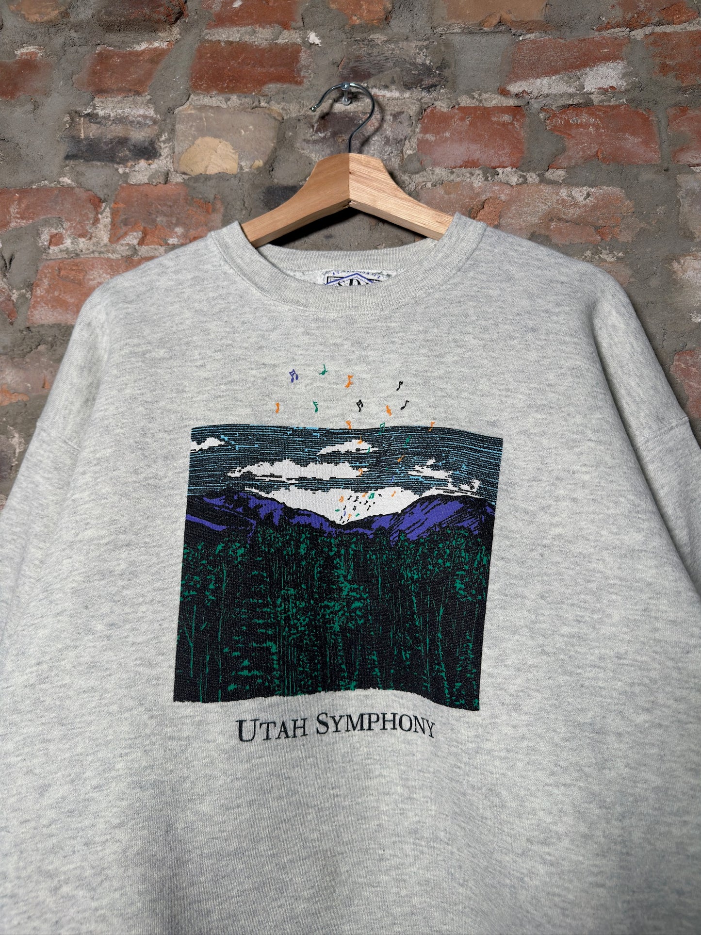 Vtg Utah Symphony Grey Crewneck Sz M