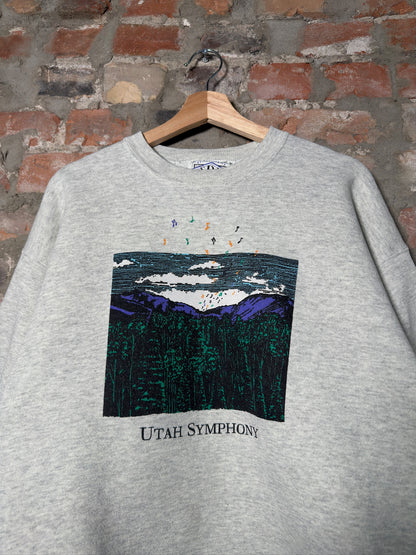 Vtg Utah Symphony Grey Crewneck Sz M